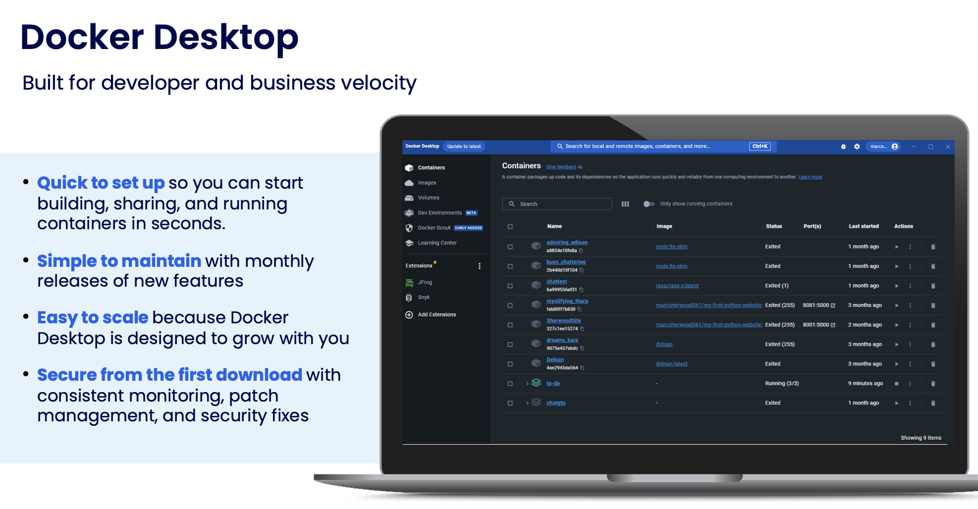 Características de Docker Desktop