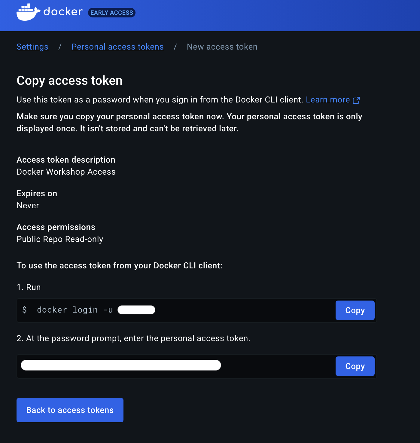 Información de Login de Docker CLI